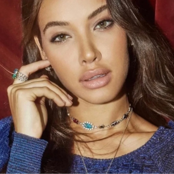 Kendra Scott June Convertible Necklace - Antique silver tone and dark stones - Picture 5 of 5